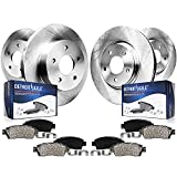 Detroit Axle - 5 Lug Front & 262mm Rear Disc Rotors + Ceramic Brake Pads Replacement for 200 Sebring Avenger Caliber Compass Patriot - 8pc Set