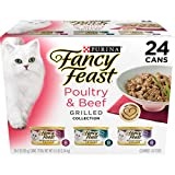 Purina Fancy Feast Gravy Wet Cat Food Variety Pack, Poultry & Beef Grilled Collection - (24) 3 oz. Cans