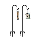 Shepherds Hook 92 Inches 2 Packs for Bird Feeder Heavy Duty Adjustable Outdoor Shepherd Hooks with 5-Prong Base for Lanterns Planting Hanger Weddings (92")