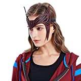 Wanda Maximov Mask, Scarlet Witch Cosplay Mask, Red Leather Crown Halloween Cosplay Mask For Adults And Children