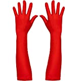 Skeleteen Red Satin Opera Gloves - Roaring 20's Fancy Flapper Elbow Gloves - 1 Pair