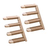 2 Pack Wall Mounted Cat Steps with Sisal Scratching, Wooden Cat Jumping Stairs with Jute Rope Heavy Duty Cat Climbing Shelves Cat Wall Perch Furniture for Cat Condos Hammock House