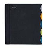 Mintra Office Durable PREMIUM Spiral Notebook, ((Black, 5 Subject, 8.5in x 11in)), Fabric Covered Coils, No Snags, Removable Adjustable Pocket Dividers, Ruler, Organization, Customizable