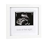 Pearhead Love at First Sight Sonogram Picture Frame, Pregnancy Keepsake Photo Frame, Gender-Neutral Baby Nursery Dcor, Mothers Day Accessory, White