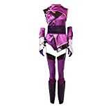 Fortunehouse Women's Mortal Cosplay Kombat 11 Mileena Costume Dress Adult Uniforms Outfits Halloween Carnival Combat Suit, Purple, Large