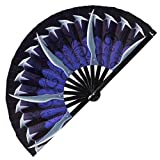 Fan-dom Kitana Fan Folding Fan UV Glow Hand Fans Cosplay Outfit Halloween Kitana Weapon Bamboo Fan Kitana Cosplay (Style 1)