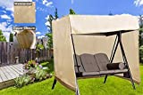 boyspringg Outdoor Swing Cover, Swing Cover 3 Seater Waterproof, 87x49x 67 Inch ,Porch Swing Cover for Outdoor Furniture,Durable Waterproof UV Resistant Weather Protector (Beige&Coffee)
