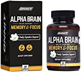 Onnit Alpha Brain Premium Nootropic Brain Supplement, 30 Count, for Men & Women - Caffeine-Free Focus Capsules for Concentration, Brain & Memory Support - Brain Booster Cat's Claw, Bacopa, Oat Straw