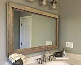 Farmhouse Framed Wall Mirror, 20 Stain Colors - Large Framed, Mirror, Rustic Home Decor, Vanity Mirror, Wall Mirror Decorative, Vanity Mirror, 22x24, 24x30, 36x30, 42x30, 60x30 - Weathered Oak