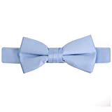 Hold'Em Bow Tie For Boys and Baby Satin look Solid Color Adjustable Pre-tied - Kids Light Blue