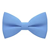 Mens Bow Tie Pretied Cute Light Blue Bow Ties Men's Expands Our Color Line - Sky Deep Natural Blue Bowties for Boy and Electric Navy Royal Blue Clip on Bow Tie - shop Bow Tie House (Large, Light Blue)