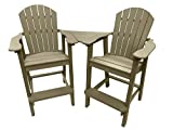 Phat Tommy Recycled Poly Resin Balcony Chair Settee | Durable and Eco-Friendly Adirondack Armchair and Removable Side Table | This Patio Furniture is Great for Your Lawn, Garden, Swimming Pool, Deck.