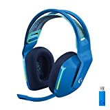 Logitech G733 Lightspeed Wireless Gaming Headset with Suspension Headband, LIGHTSYNC RGB, Blue VO!CE mic Technology and PRO-G Audio Drivers - Blue