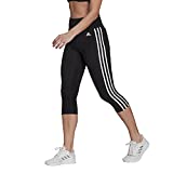 adidas womens 3-Stripes 3/4 Tights Black/White Medium