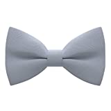 Babies Classic Pre-Tied Bow Tie Formal Solid Tuxedo, by Bow Tie House (Small, Cloud Grey)