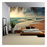 wall26 - Tropical Beach - Removable Wall Mural | Self-Adhesive Large Wallpaper - 66x96 inches