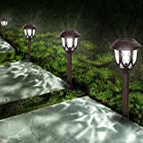 Solar Lights Outdoor Decorative,10 Packs Solar Pathway Lights,Solar Outdoor Lights,Outdoor Solar Lights Pathway,Waterproof Solar Powered Garden Yard Lights for Walkway Sidewalk Driveway-Cool White