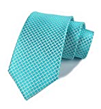 Turquoise Ties Men's Lake Blue Silk Cravat Woven Tie Textile Business Casual Neckties
