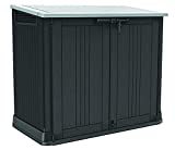 Keter Store-It-Out Prime 4.3 x 2.3 Foot Resin Outdoor Storage Shed with Easy Lift Hinges, Perfect for Trash Cans, Yard Tools, and Pool Toys, Black