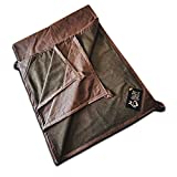 BUSHCRAFTSPAIN Bushcraft Spain Waterproof Oilskin/Waxed Cotton Canvas Floor/Ground Sheet with Wool Lining 80 x 59 inches for Survival, Traditional Camping, and Bushcraft