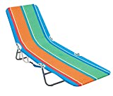 RIO beach Portable Folding Backpack Lay Flat Beach Lounge Chair with Backpack Straps and Storage Pouch, Orange and Green, 72"" x 21.75"" x 35"""