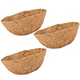 ANPHSIN Natural Coco Coir Basket Replacement Liners- 14 Inch Round Replacement Coco Liner Plant Basket Liner for Hanging Basket Flower Vegetable Plant Hanger (3 Pack)