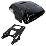 XMTMOTO Vivid Black Razor Tour pack Pack Trunk+Backrest Pad+ Tour Pack Mounting Rack fits for Harley Touring Models Road King, Road Glide, Street Glide, Electra Glide, Ultra-Classic 2014-2023