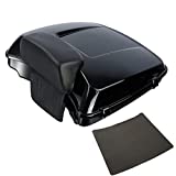 TCT-MOTORPARTS 5.5'' Vivid Black Razor Tour Pack Pack Trunk w/Backrest Pad Fit for Harley Touring Models Road King, Road Glide, Street Glide, Electra Glide, Ultra-Classic 2014-2023