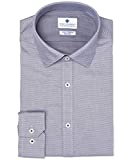 Ryan Seacrest Distinction Slim Fit Stretch Non-Iron Long Sleeve Button Down Shirt (White/Blue, 17 32-33)