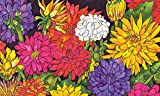 Toland Home Garden Dizzy Dahlias 18 x 30 Inch Decorative Floor Mat Flower Colorful Floral Bouquet Doormat