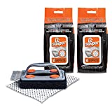 Q-Swiper BBQ Grill Cleaner Set - 1 Grill Brush with Scraper and 80 BBQ Grill Cleaning Wipes | No Bristles & Wire Free | Safe Way to Remove Grease and Grime for A Clean and Healthy Grill!