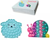 Sheep Baby, Lovely Snail 2 Pack, Push pop pop Dimple Sensory Fidget Toys, Simple Mini Anxiety Stress Reliever Office and Travel Toys Interactive Educational Tools