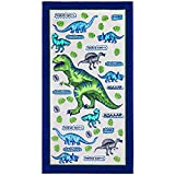 Softerry - Dinosaurs Beach Towel 28 x 51 inches 100% Cotton - T-Rex Soft and Colorful Towel for Kids (Dino Adventure, 1 Towel 28" x 51")