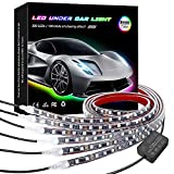 KORJO Car Underglow Lights, 6 Pcs Bluetooth Led Strip Lights with Dream Color Chasing, APP Control 12V 300 LEDs Underbody Lights, Waterproof Underglow Led Light Kit for Cars, Trucks, Boats