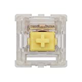 Gateron KS-9 Mechanical Switches for MX Mechanical Gaming Keyboard | 50g Force | Linear | Plate Mounted | SMD 3 Pin RGB Switches for Backlit Keyboard | (65 PCS, Yellow)
