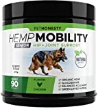 PetHonesty Senior Hemp Mobility - Hip & Joint Supplement for Senior Dogs - with Hemp Oil & Hemp Powder, Glucosamine, Collagen, MSM, Green Lipped Mussel, Improve Mobility, Helps with Discomfort (90 ct)