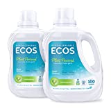 ECOS Hypoallergenic Laundry Detergent, Lemongrass, 200 loads, 100oz Bottle by Earth Friendly Products (Pack of 2)