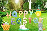 Easter Yard Decorations Outdoor Easter Decorations Yard, 15 PCS Happy Easter Yard Signs, Easter Yard Decor Happy Easter Sign, Easter Yard Stakes Easter Decorations Outdoor, Easter Egg Yard Decoration