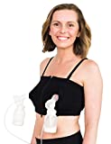 Simple Wishes DLITE Hands-Free Breast Pump Bra | Adjustable and Customizable Pumping Bra Fitting for Breastfeeding Pumps | Black | XS-Large