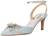 Badgley Mischka Women's Kaley Pump, Mist Blue Satin, 10