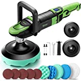 Buffer Polisher, Ginour Powerful Buffer Waxer, 6-Speed Rotary Polisher with 6 and 7 Backing Plate, 1200W Rotary Polisher for Car Polishing, Waxing, Glaze, Sanding