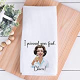 Vulgar Retro 50's Housewife Funny Kitchen Towels I Poisoned Your Food, Cheers!