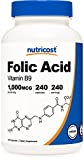 Nutricost Folic Acid (Vitamin B9) 1000 mcg, 240 Capsules