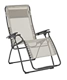 Lafuma Futura XL Zero Gravity Patio Recliner (Seigle Grey Batyline Canvas) Extra Large Outdoor Folding Lounge Chair