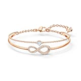 SWAROVSKI Women's Infinity Crystal Jewelry Collections, Rhodium & Rose Gold Tone Finish,Bangle Bracelet - Rose Gold Tone