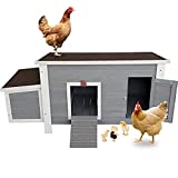 Petsfit Weatherproof Outdoor Chicken Coop with Nesting Box, Outdoor Hen House with Removable Bottom for Easy Cleaning, Weatherproof Poultry Cage, Rabbit Hutch