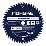 Norske Tools NCSBP226 7-1/4 inch x 48T Composite Decking (Trex) and Bamboo Decking Saw Blade 5/8 inch Bore with Diamond Knockout Japanese Steel