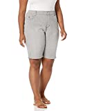 Gloria Vanderbilt Women's Amanda High Rise Bermuda Short, Chicago RR Stripe, 12 Petite Regular