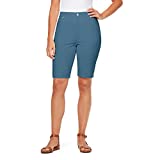 Gloria Vanderbilt Women's Size Amanda High Rise Bermuda Short, Neptune Breeze, 16 Plus Regular