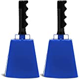 Cowbells with Handles, Blue Noise Makers Set (9.5 Inches, 2-Pack)